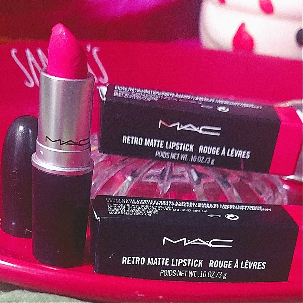 2 BNIB Mac relentlessly red lipstick.